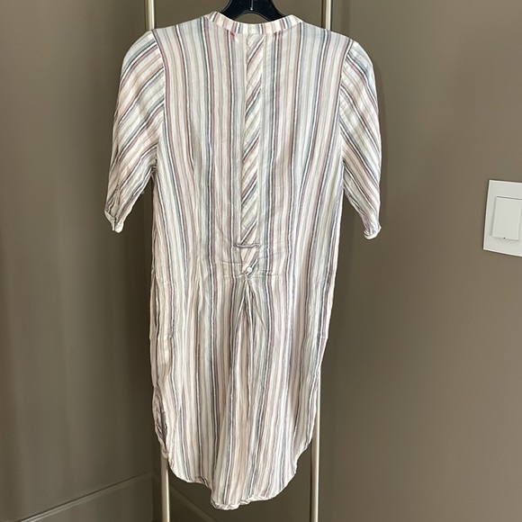 DIAB’LESS tunic - coverup w/ lurex & pale colored stripes. button front closures - Picture 7 of 11